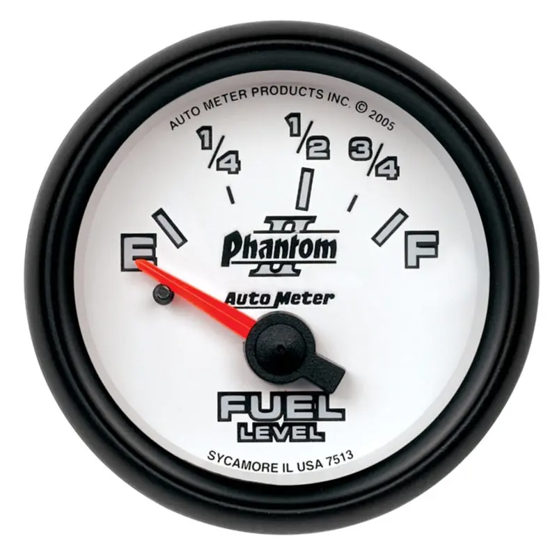 Autometer Phantom Fuel Level Gauge – 2-1/16" Dial, 73–10 Ohm Sending Unit Compatibility 1