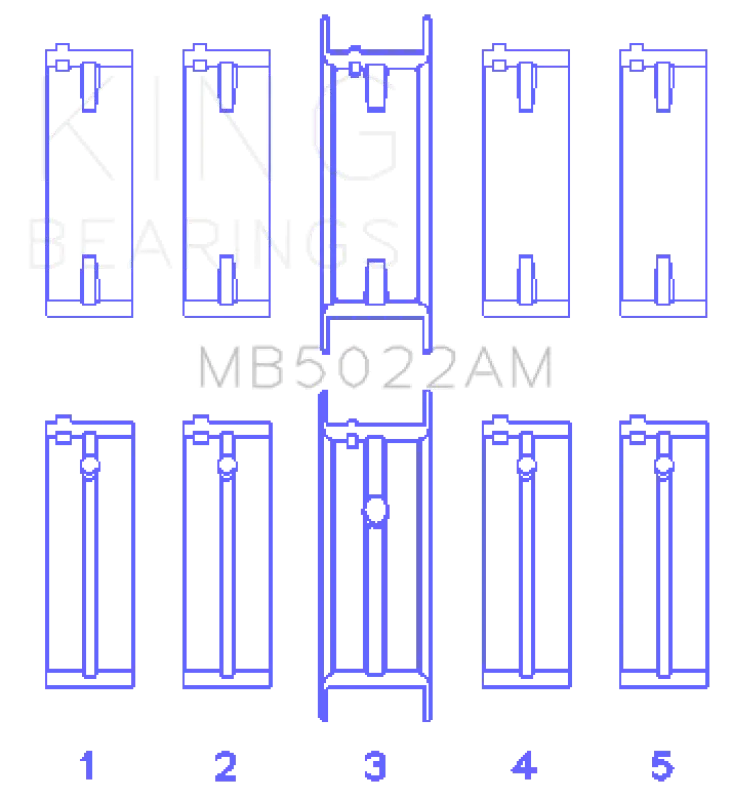 King Engine Bearings Hyundai G4Ed/G4Ae/G4Fk (Size +0.50Mm) Main Bearing Set 1