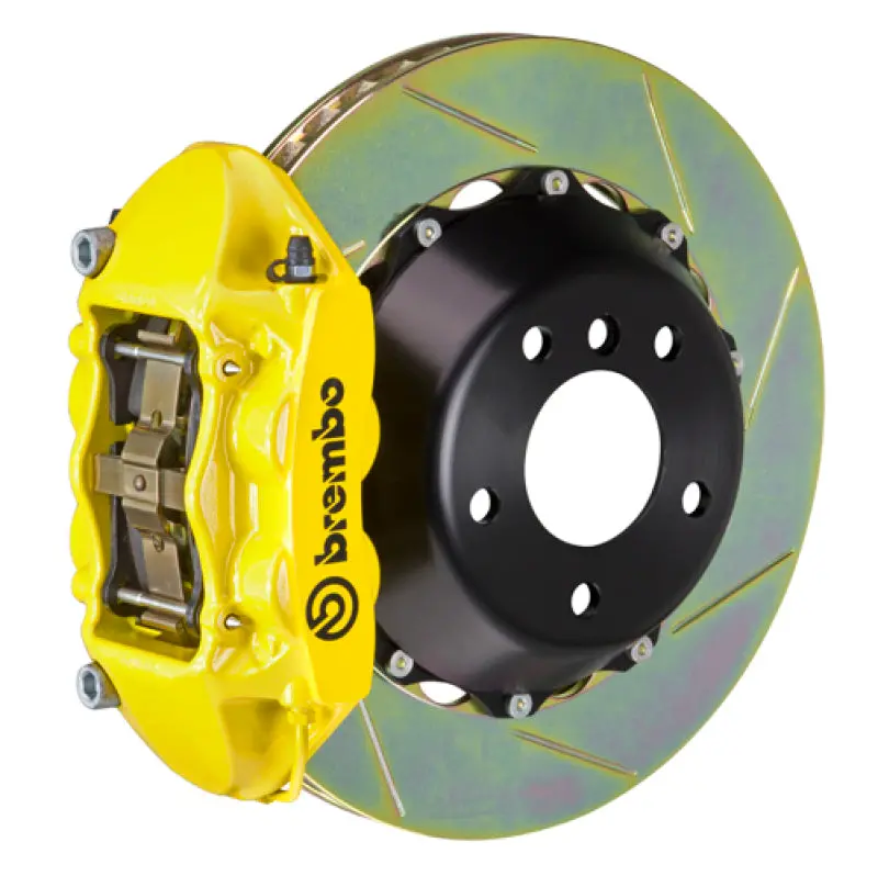 Brembo Front Big Brake Kit For 2017–2020 Honda Civic Si Sedan – 4-Piston Calipers, 345X28Mm Two-Piece Slotted Rotors (Type 1, Yellow) 1