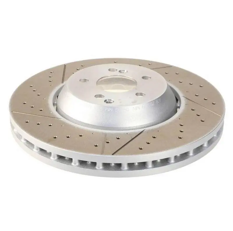 Shw Drilled & Slotted Front Brake Rotors – Lightweight Design For 2005–2017 Subaru Wrx Sti 2.5L (Oem Part #26300Fe070) 2