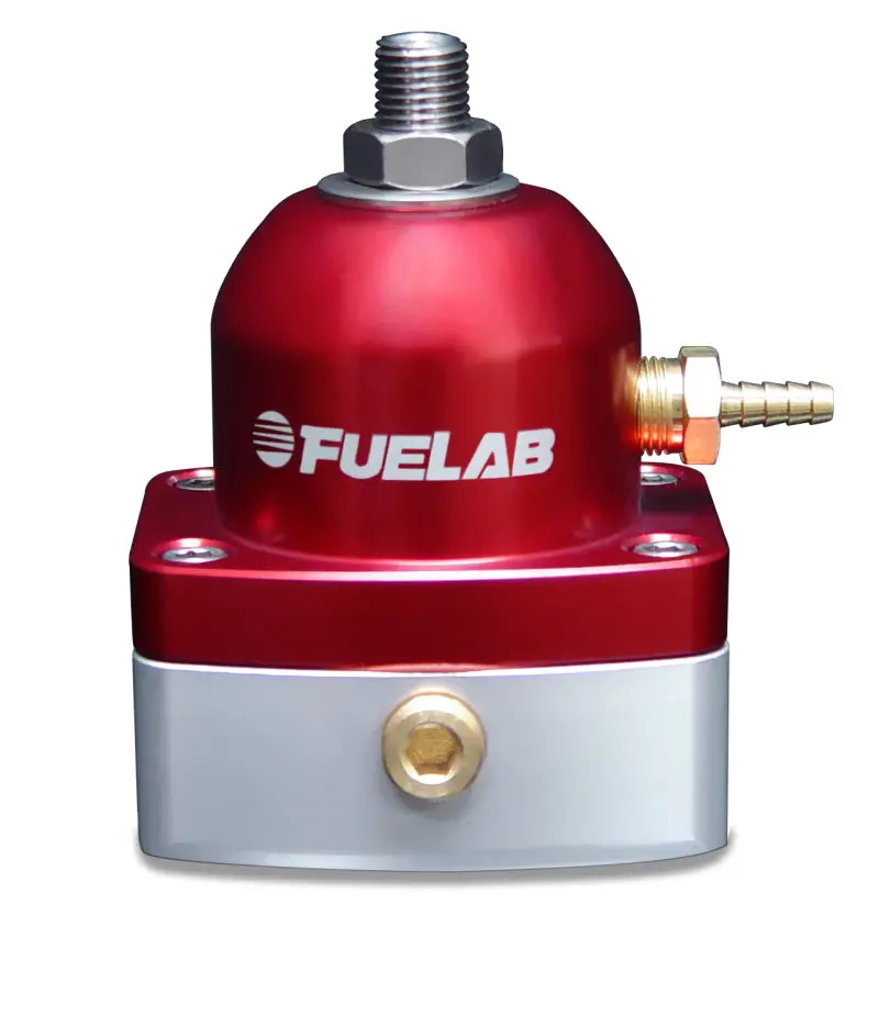 Fuelab Adjustable Inline Fuel Pressure Regulator – 25–90 Psi, -6An Inlet & Return, Red Housing 1