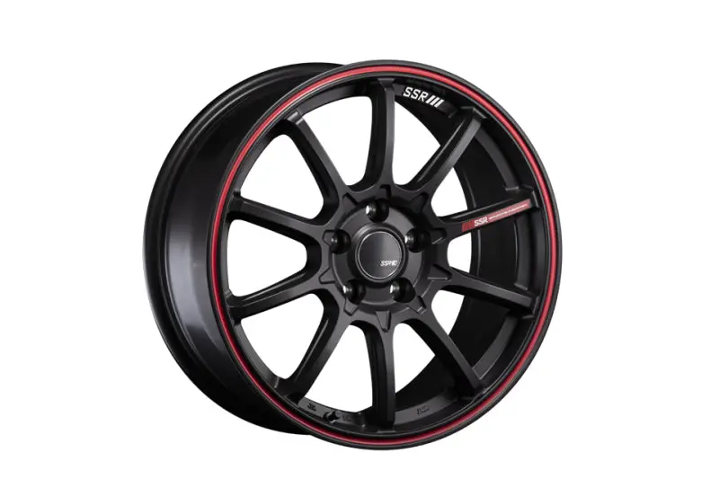 Ssr Gtv05 Alloy Wheel – 18X7.5", 5X114.3, +45 Offset, Flat Black With Red Accent Line 1