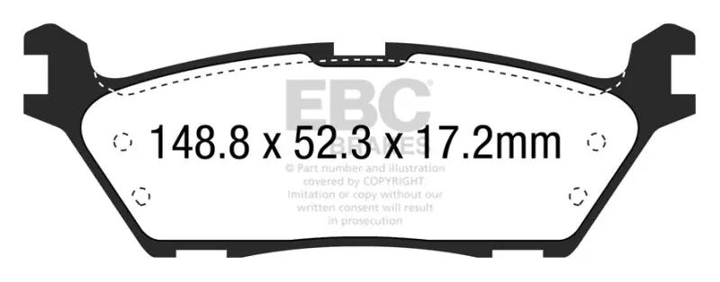 Ebc Extra-Duty Rear Brake Pads For 2015+ Ford F-150 2.7L Twin-Turbo (2Wd) With Electric Parking Brake 1
