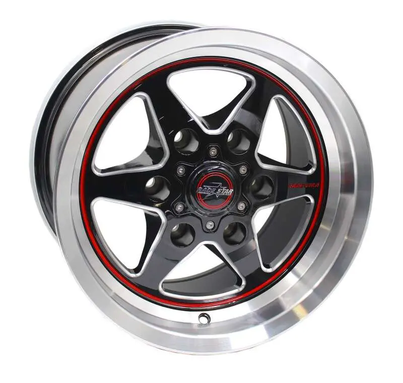 Race Star 93 Truck Star Wheel – 15×10", 6×5.5" Bolt Pattern, 6.63" Backspace, 28Mm Offset, Black/Machined 1