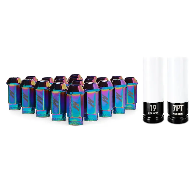 Mishimoto Neo Chrome Locking Lug Nut Set – 23-Piece, 1/2"-20 Thread Pitch, Aluminum Alloy With Anodized Finish 1