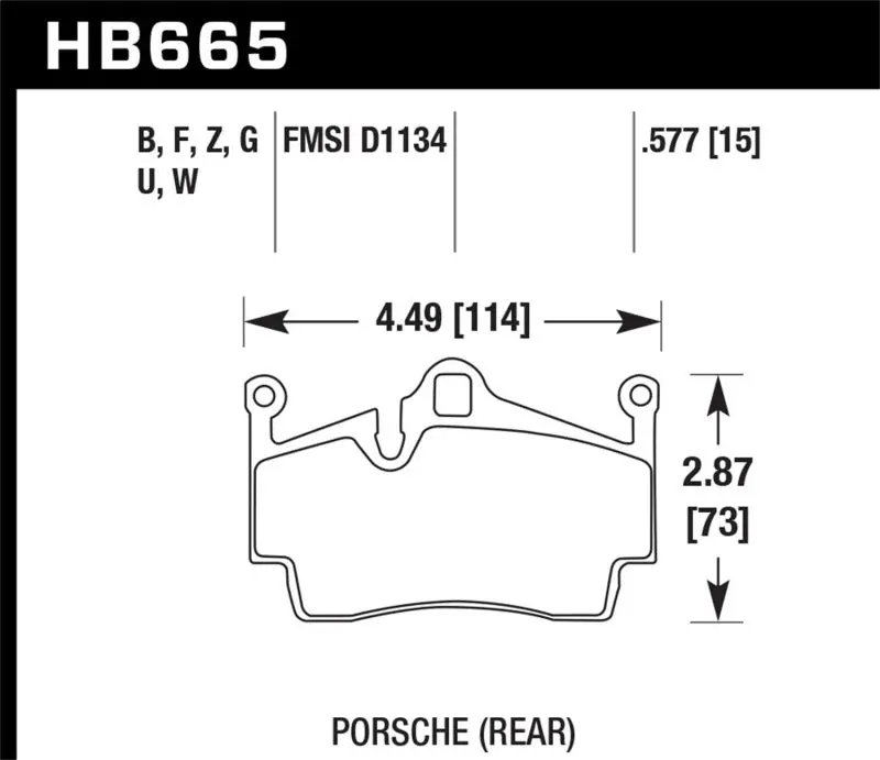 Hawk Performance Er-1 Ceramic Brake Pads – Rear Set For 2017–2020 Porsche 718 Boxster 2.0L Base 1