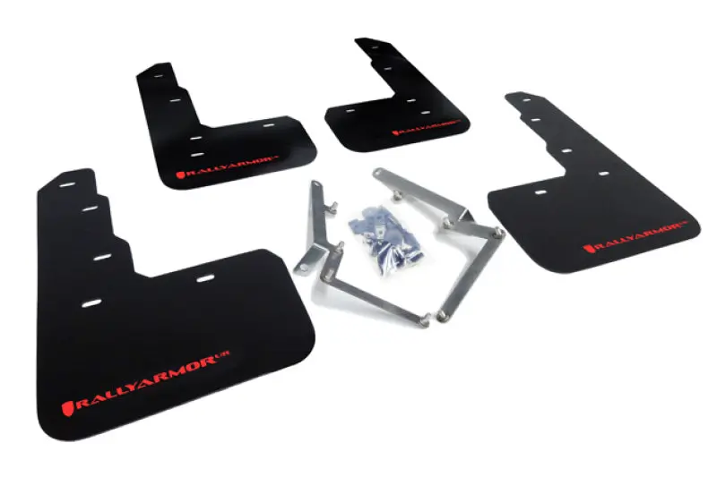 Rally Armor Ur Series Mud Flaps For 2017–2021 Honda Civic Type R – Black With Red Logo 1
