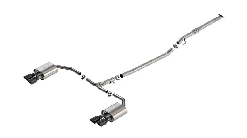 Borla S-Type Cat-Back Exhaust System For 2025 Kia K5 Gt – 2.5L 4-Cylinder With 3.5-Inch Black Chrome Tips 1
