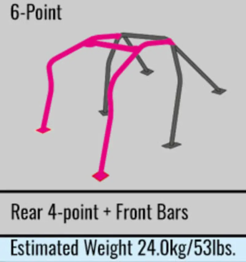 Cusco 6-Point Roll Cage – Dash-Mounted Safety Cage For Wrx Sti 4-Door (Non-Sunroof) – 2021+ 1